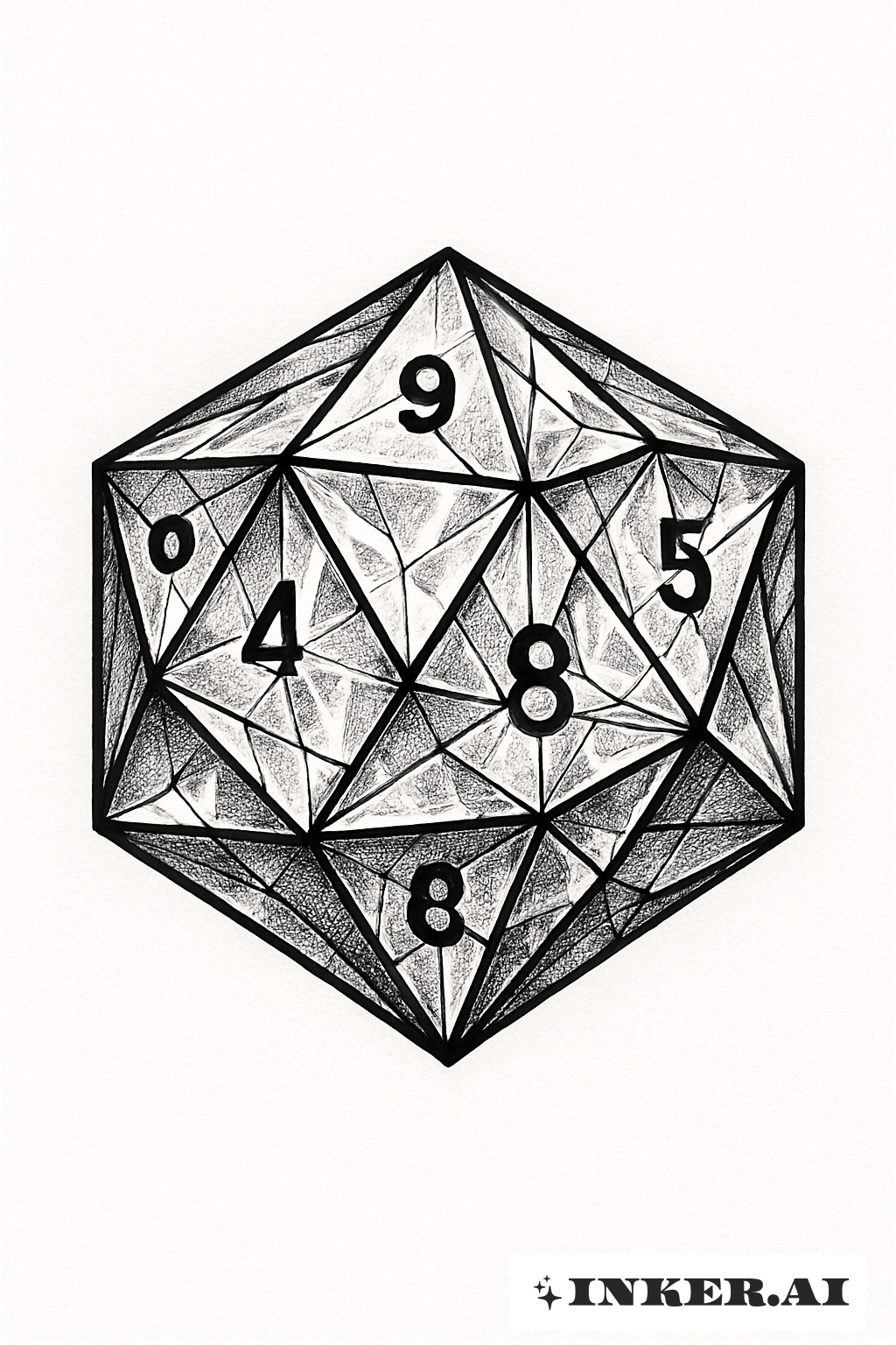 A Low Poly Dice with Crystalline Facets