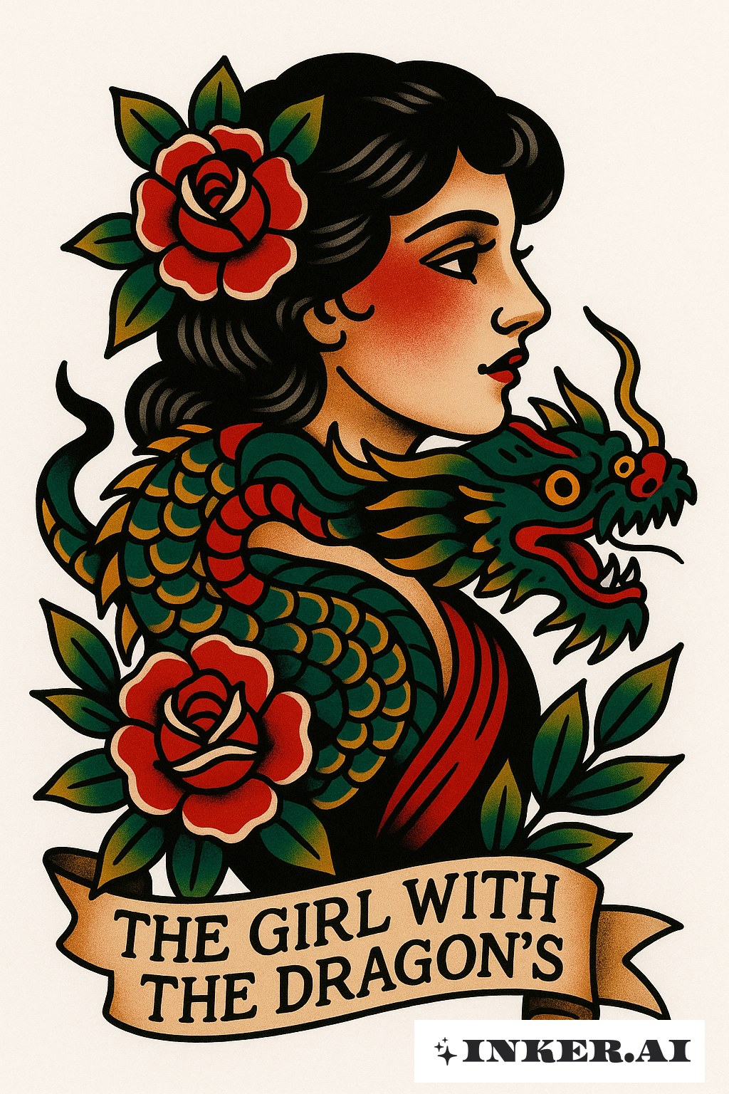 The Girl With The Dragon's Classic Portrait