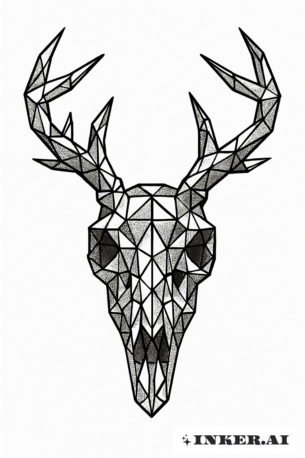 Crystalline Deer Skeleton Head
