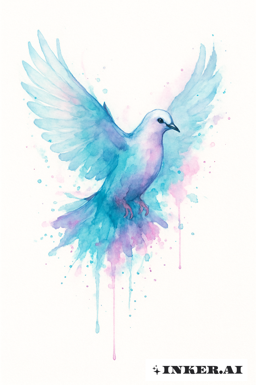 Éclaboussure d'Aquarelle d'une Colombe Volante