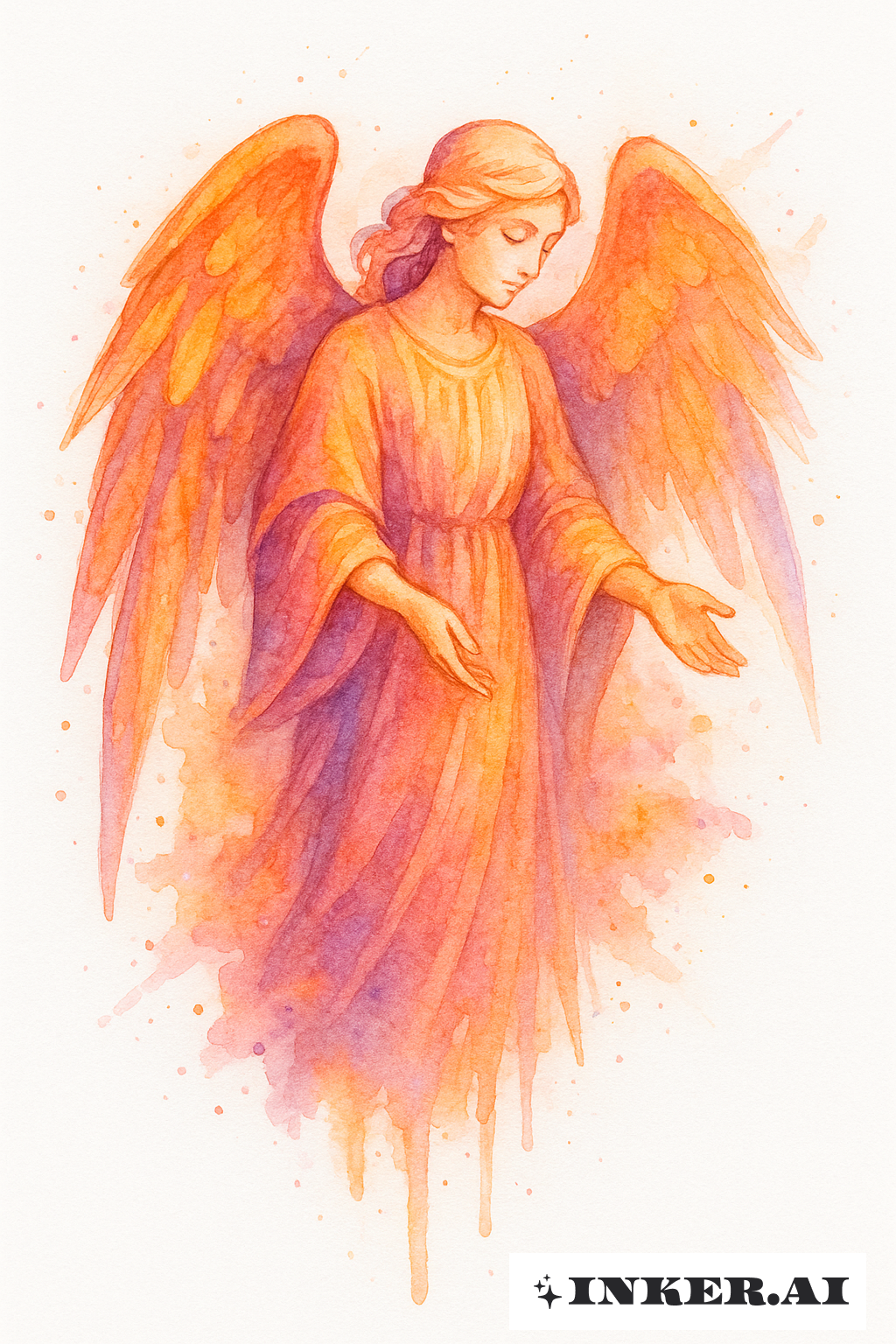 Guardian Angel Painted with a Sunset Palette