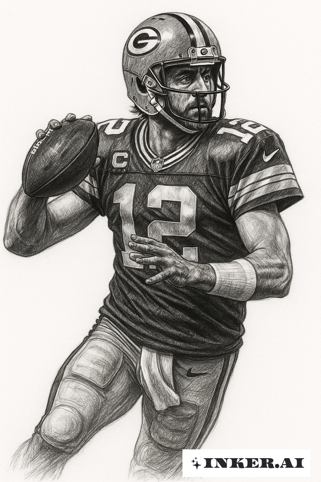 黑白灰色調的阿隆·羅傑斯動作捕捉