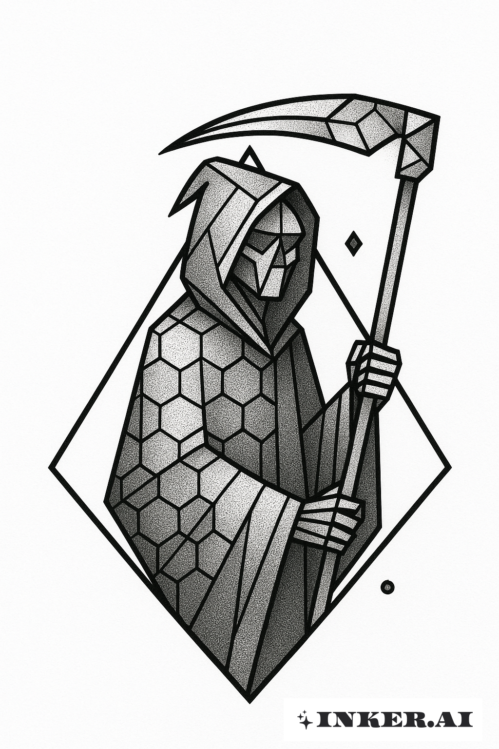 Sensenmann Mit Einem Wabemuster-Mantel