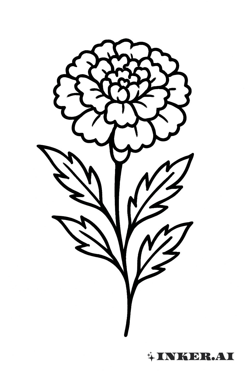 Un sencillo clavel de blanco y negro