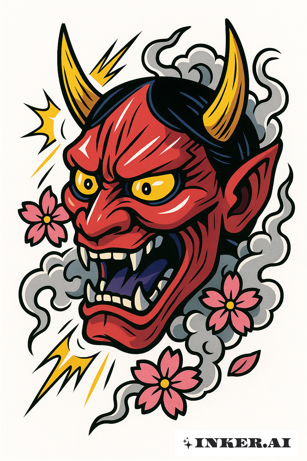 Portrait de Hannya Yakuza Style Cel-Shading