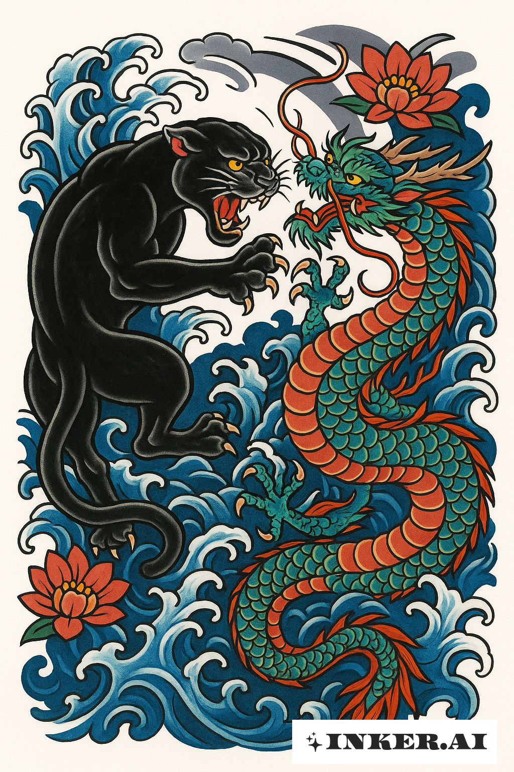 黑豹戰龍浪濤間