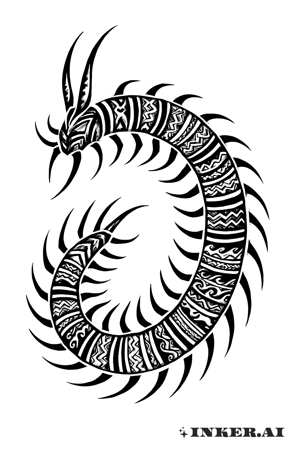 Mille-pattes Polynésien Style Bouclé