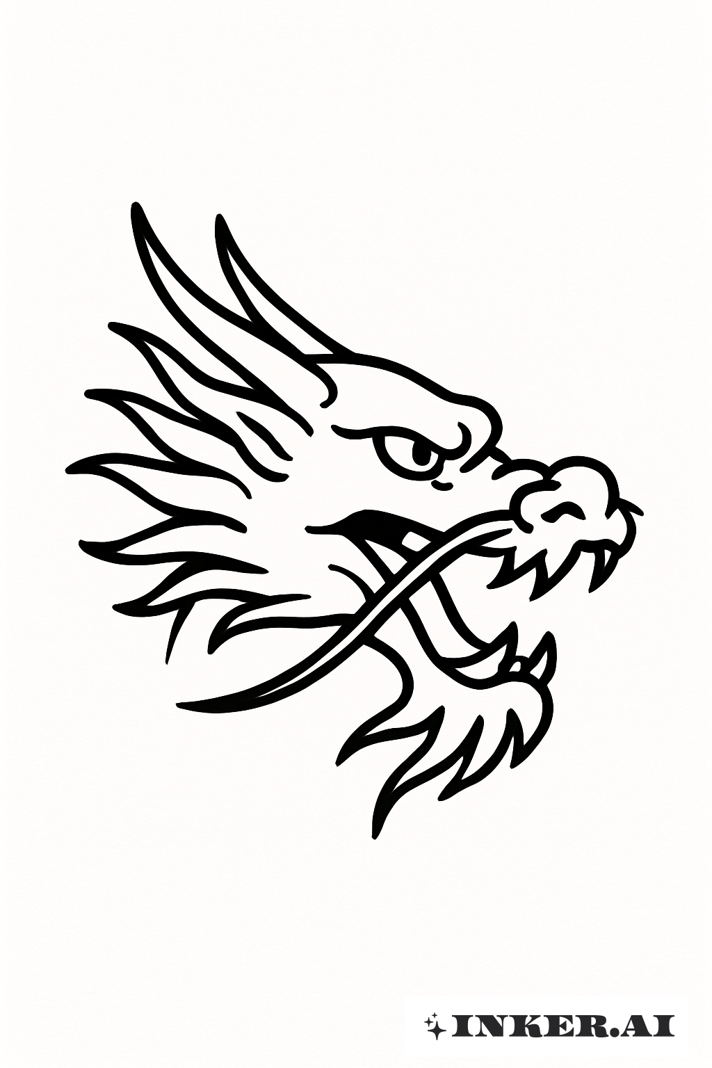 Perfil Limpo de Cabeça de Dragão Japonês