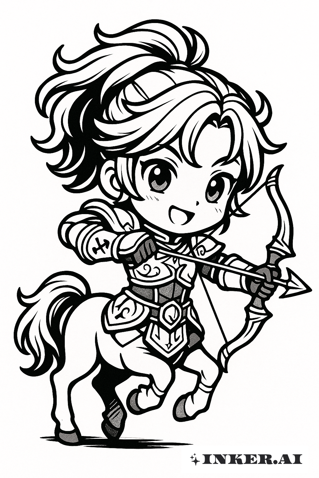 Um Guerreiro Centauro Chibi Sagitário