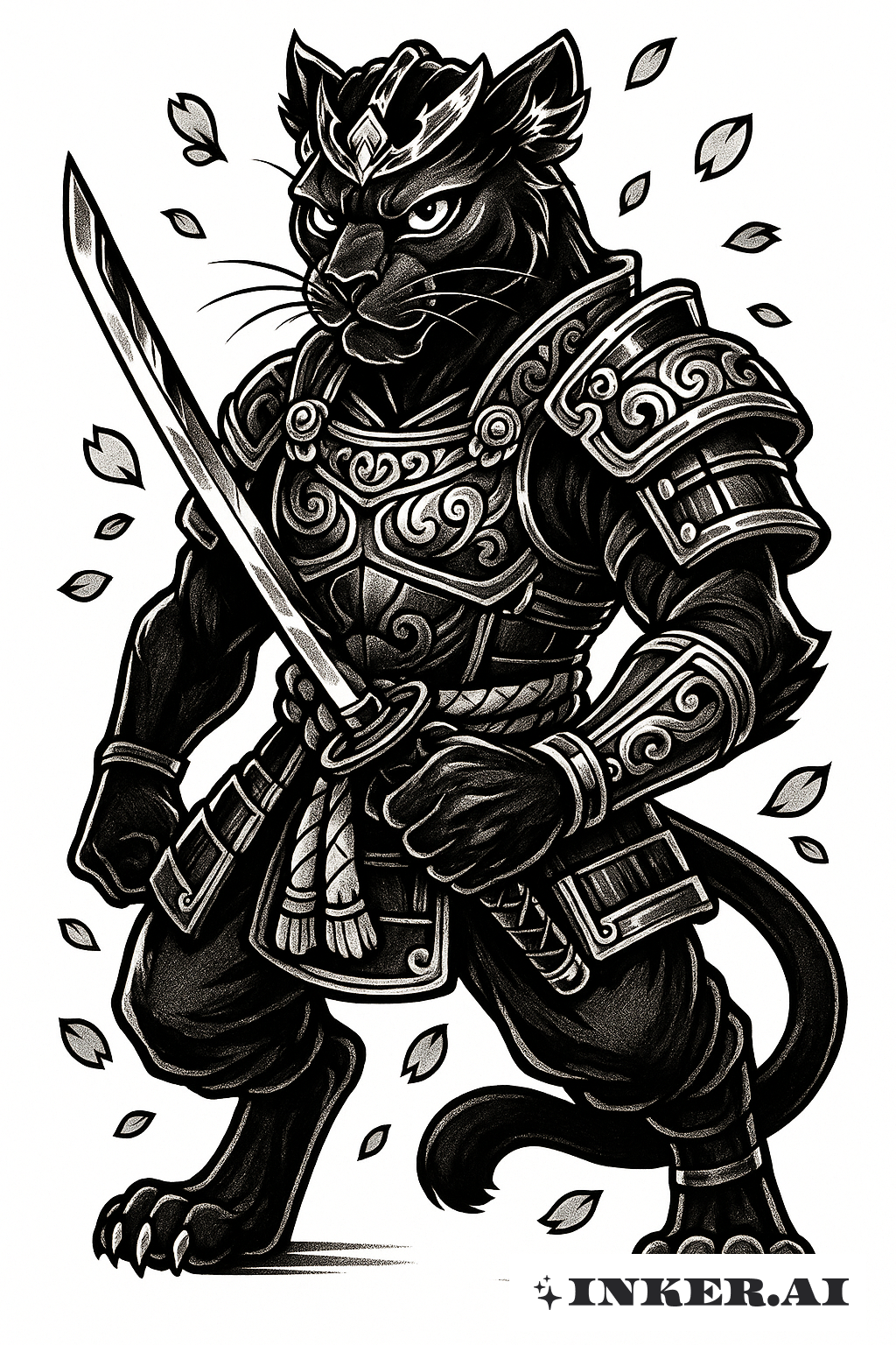 武士黑豹挾持武士刀