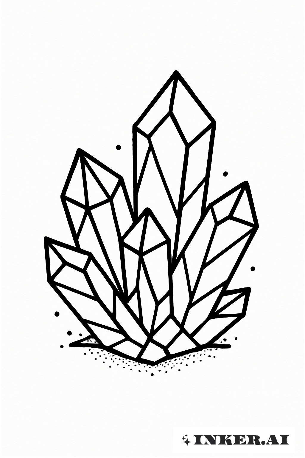 Um Conjunto de Cristais Poligonais Estilo Stick And Poke