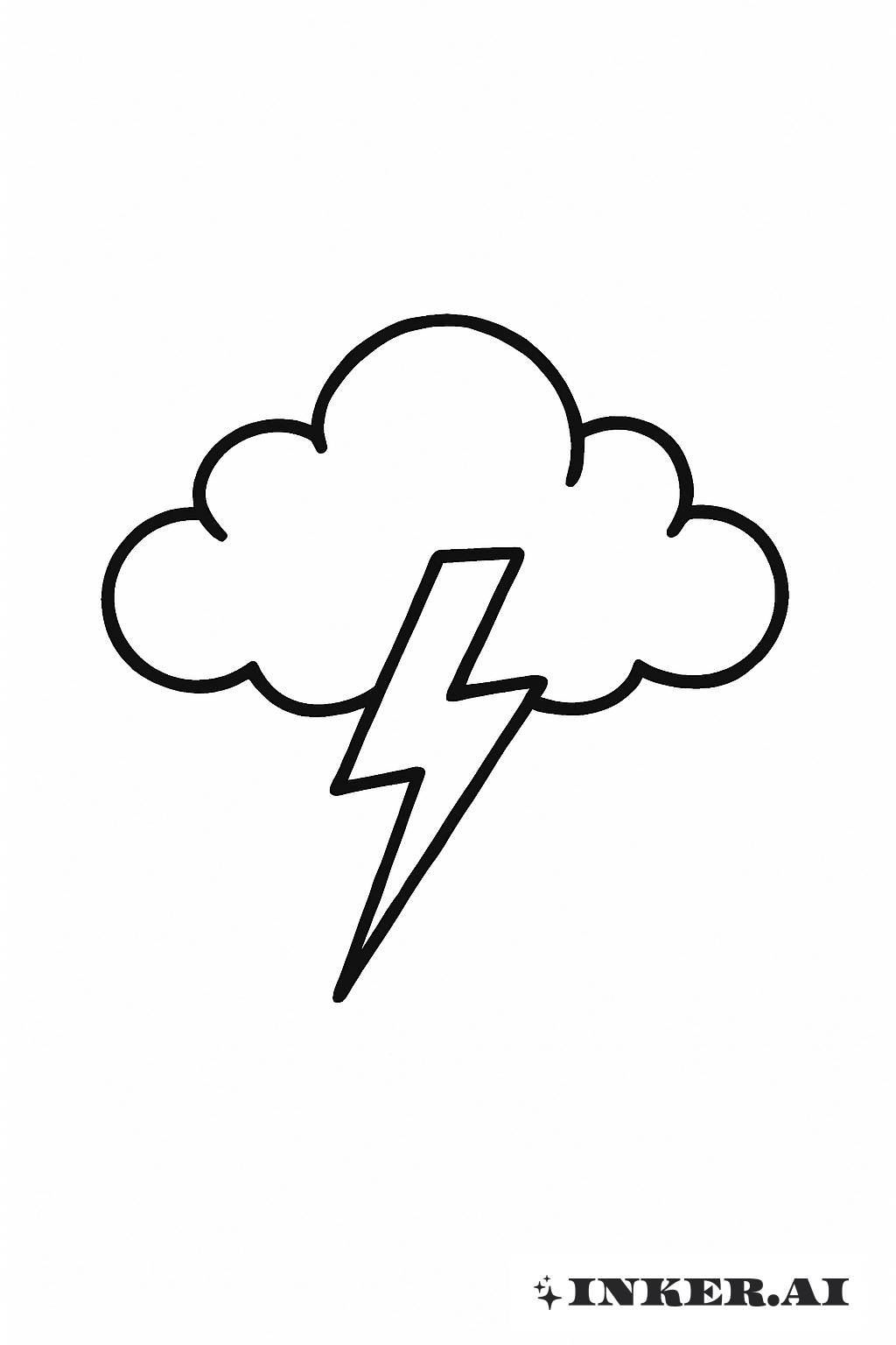 A Simple Cloud With A Lightning Bolt