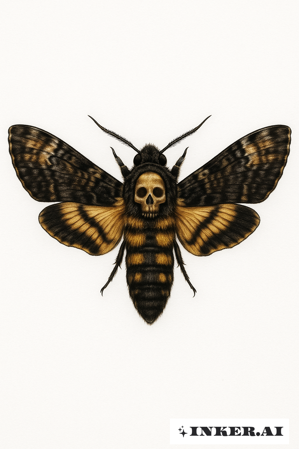 Photorealistic Acherontia Atropos Death Moth