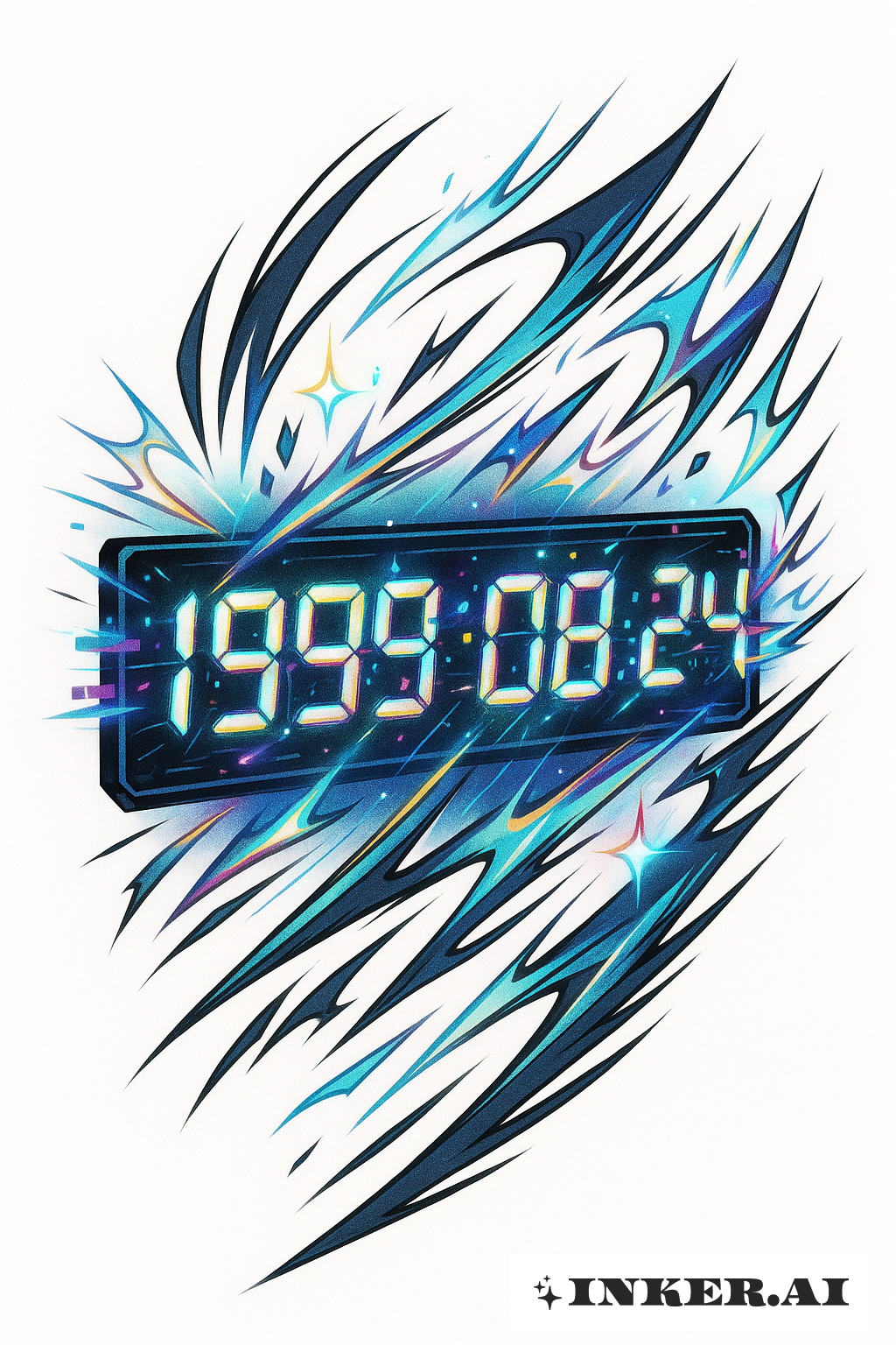 数字出生日期钟纹身