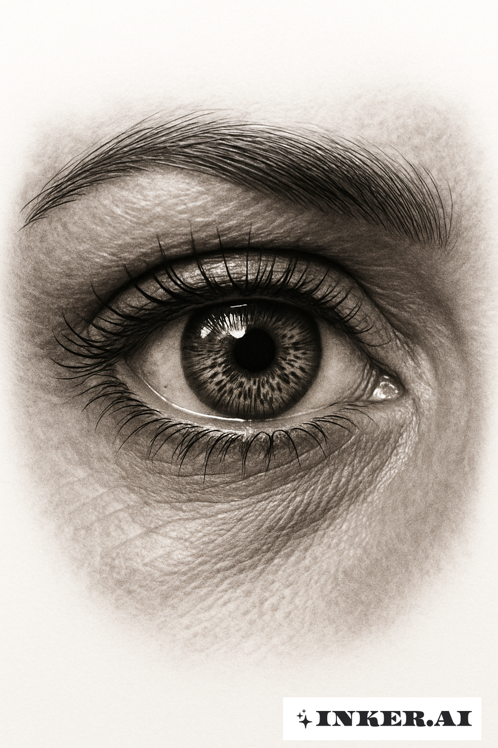 蘿倫·鮑伯特的眼睛寫實特寫