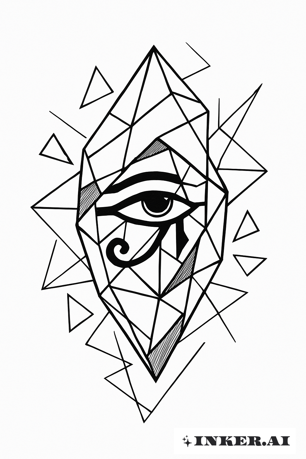 Œil fragmenté d'Horus dans un prisme en cristal