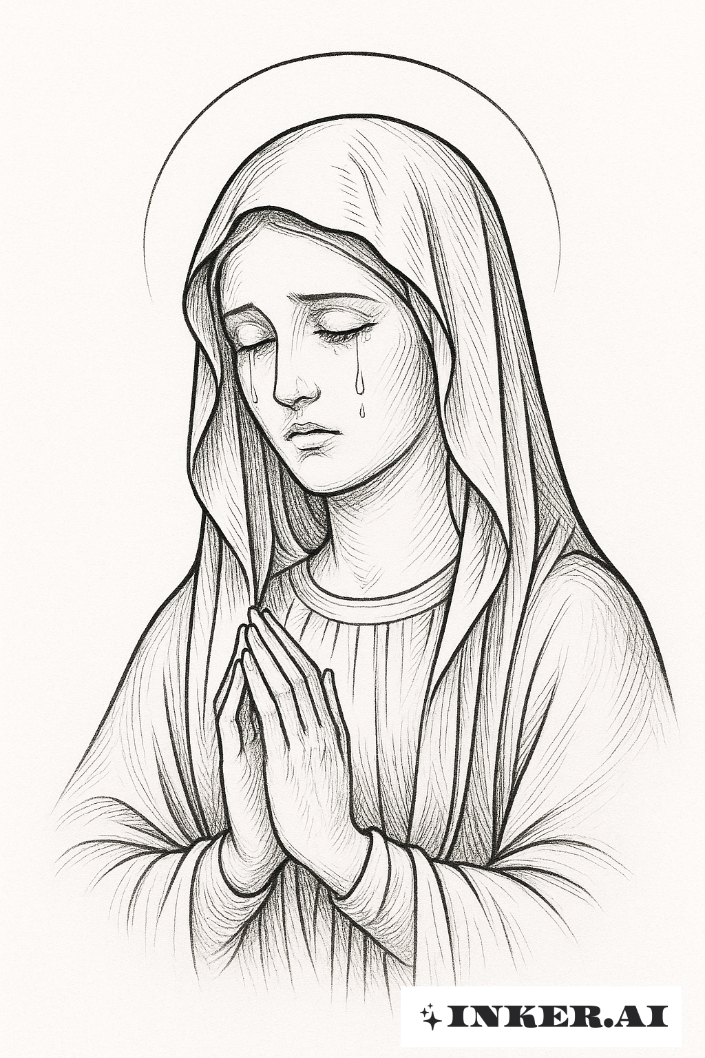Chân dung Đức Mẹ Maria đang khóc
