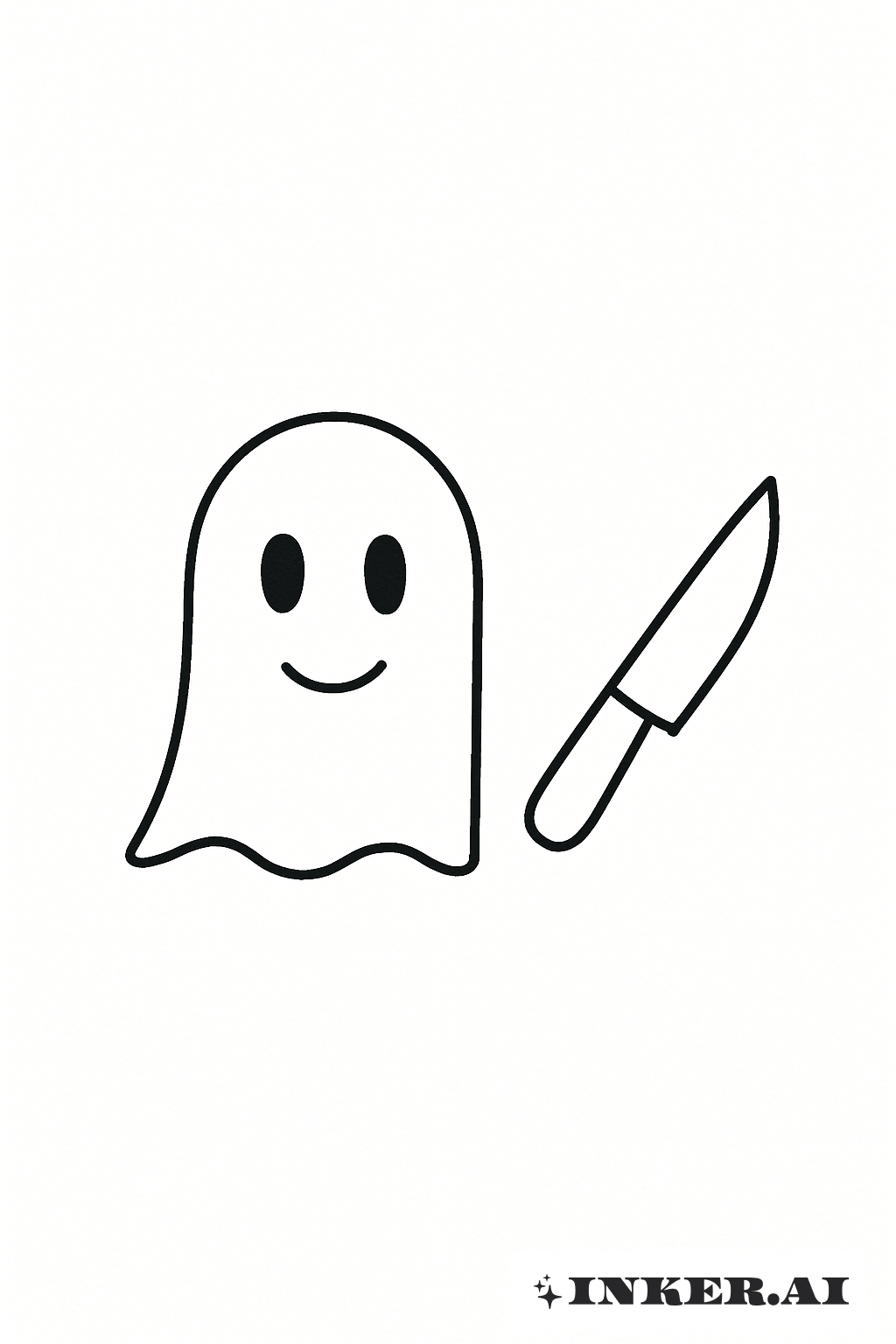 A Simple Ghost Face And Knife Icon