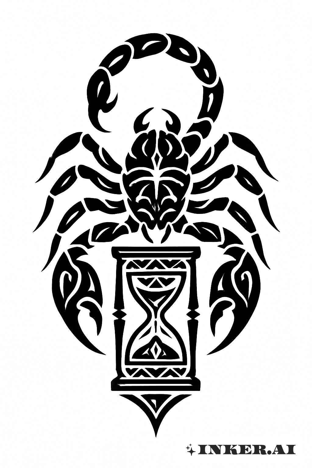 Scorpion Tribal Gardant Le Sablier