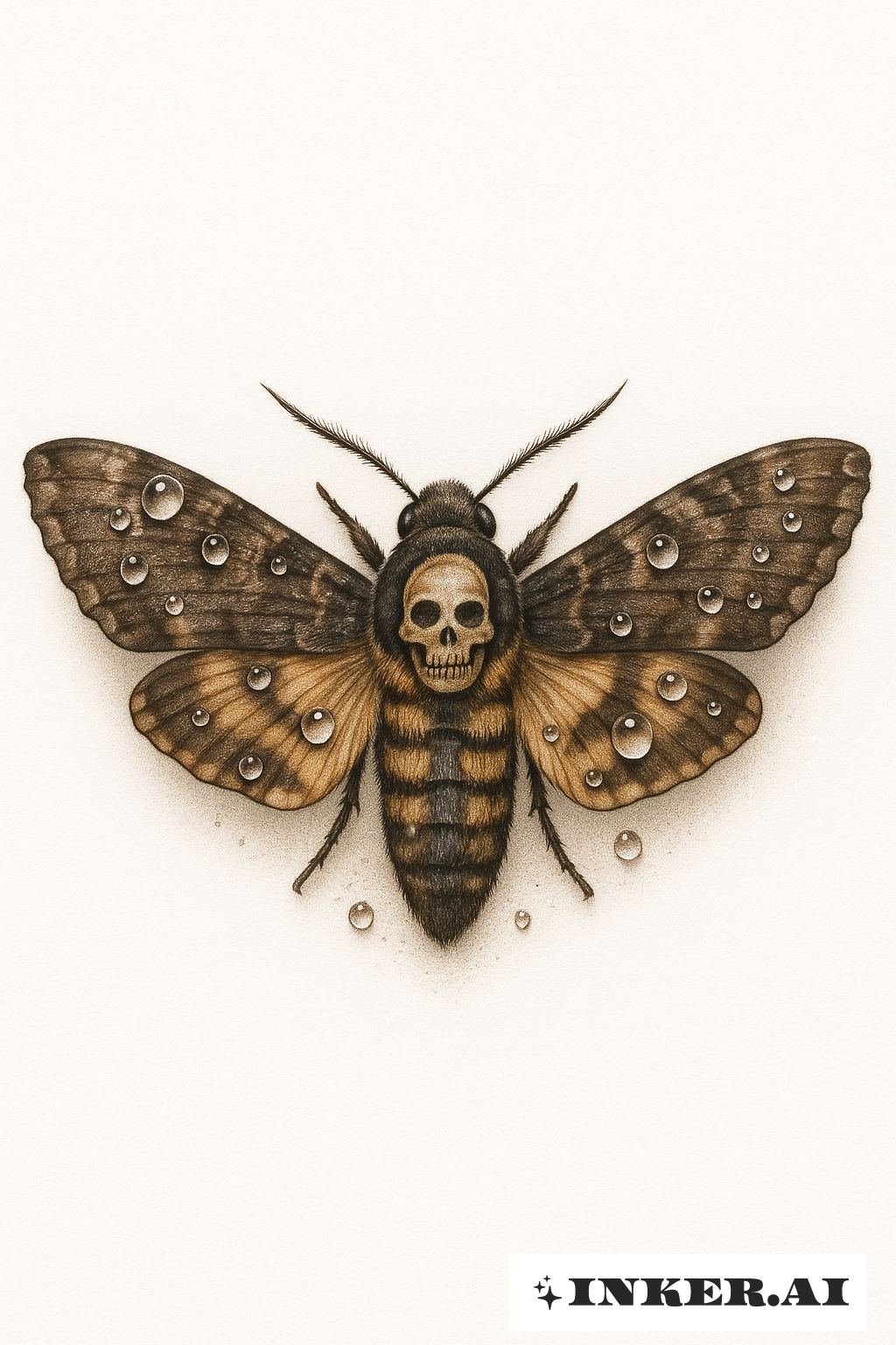 Death Moth With Morning Dew Drops