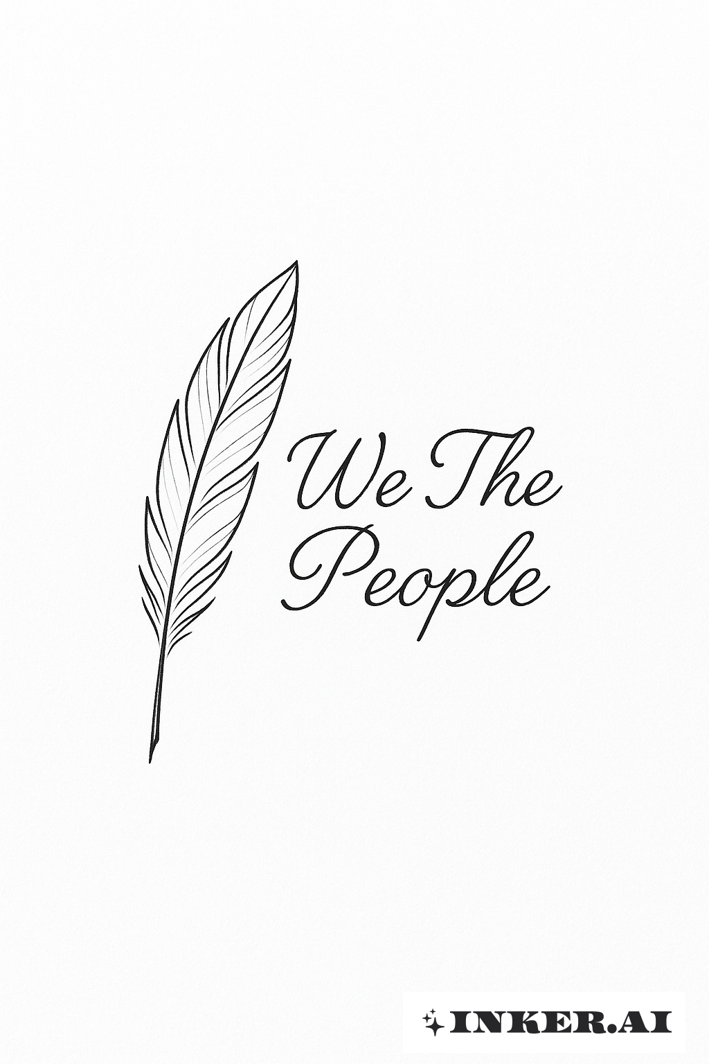 小羽毛筆在『我們人民』旁邊