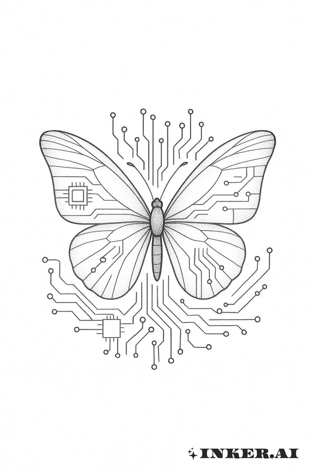 Z世代の蝶と回路基板