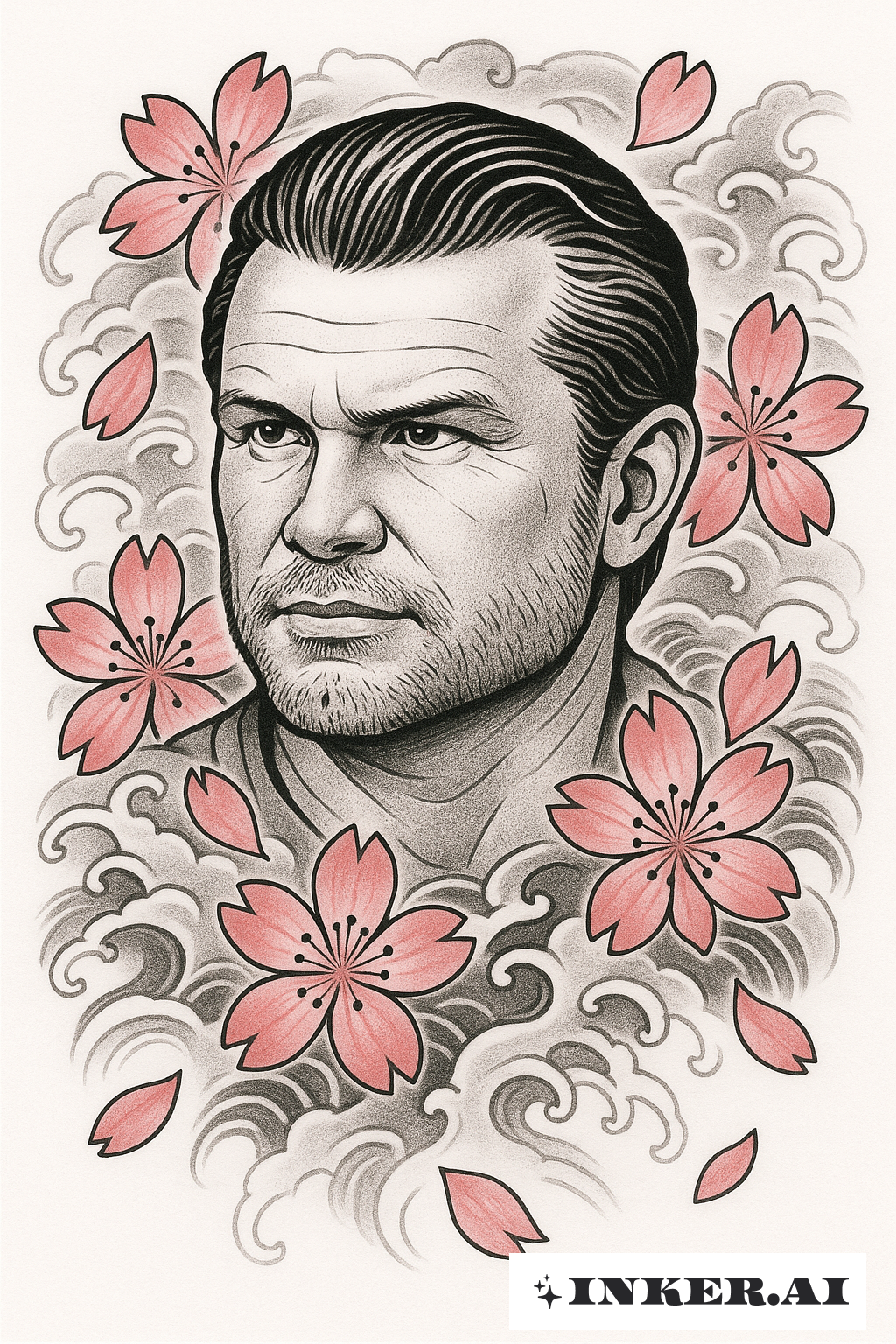 떨어지는 벚꽃 아래 페트 헤그세스