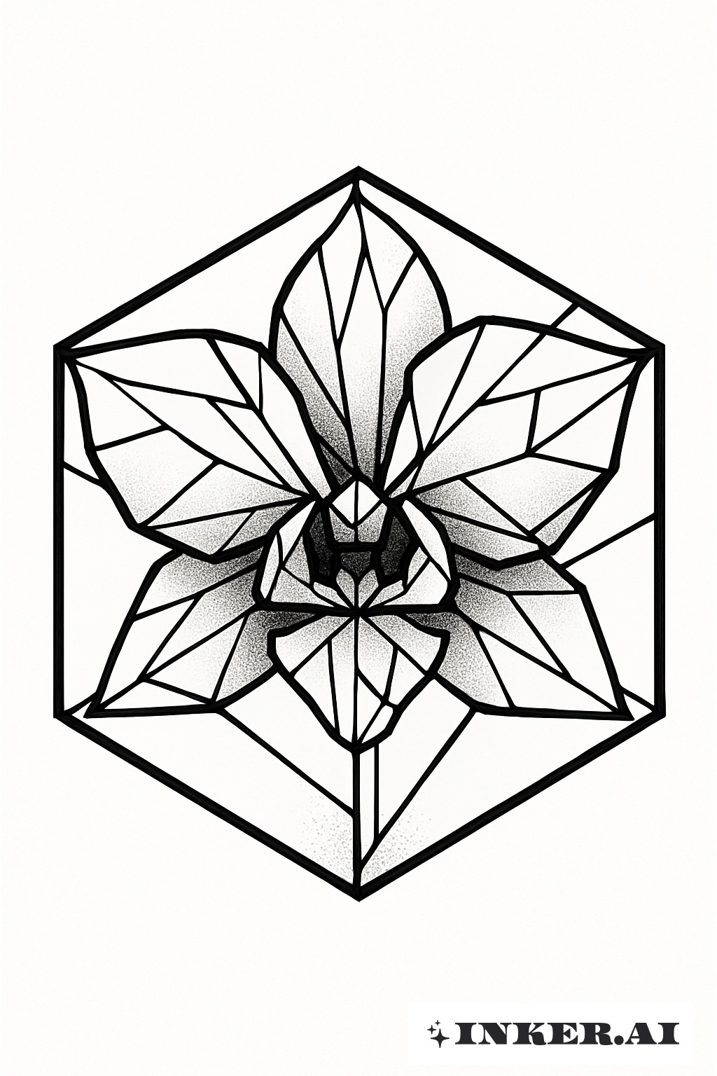 Orquídea Fragmentada en un Hexágono