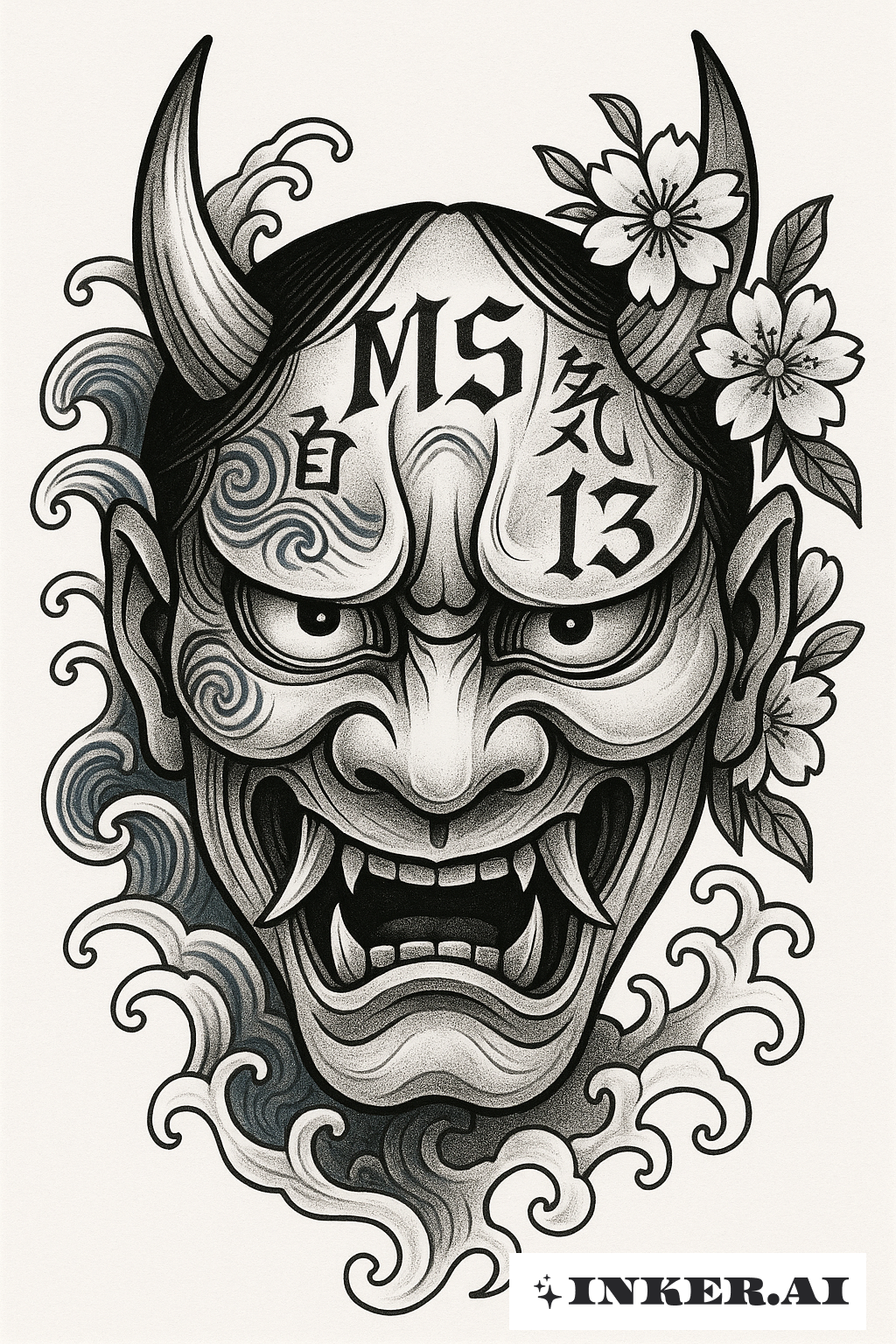 Ms 13 Blick der Oni-Maske