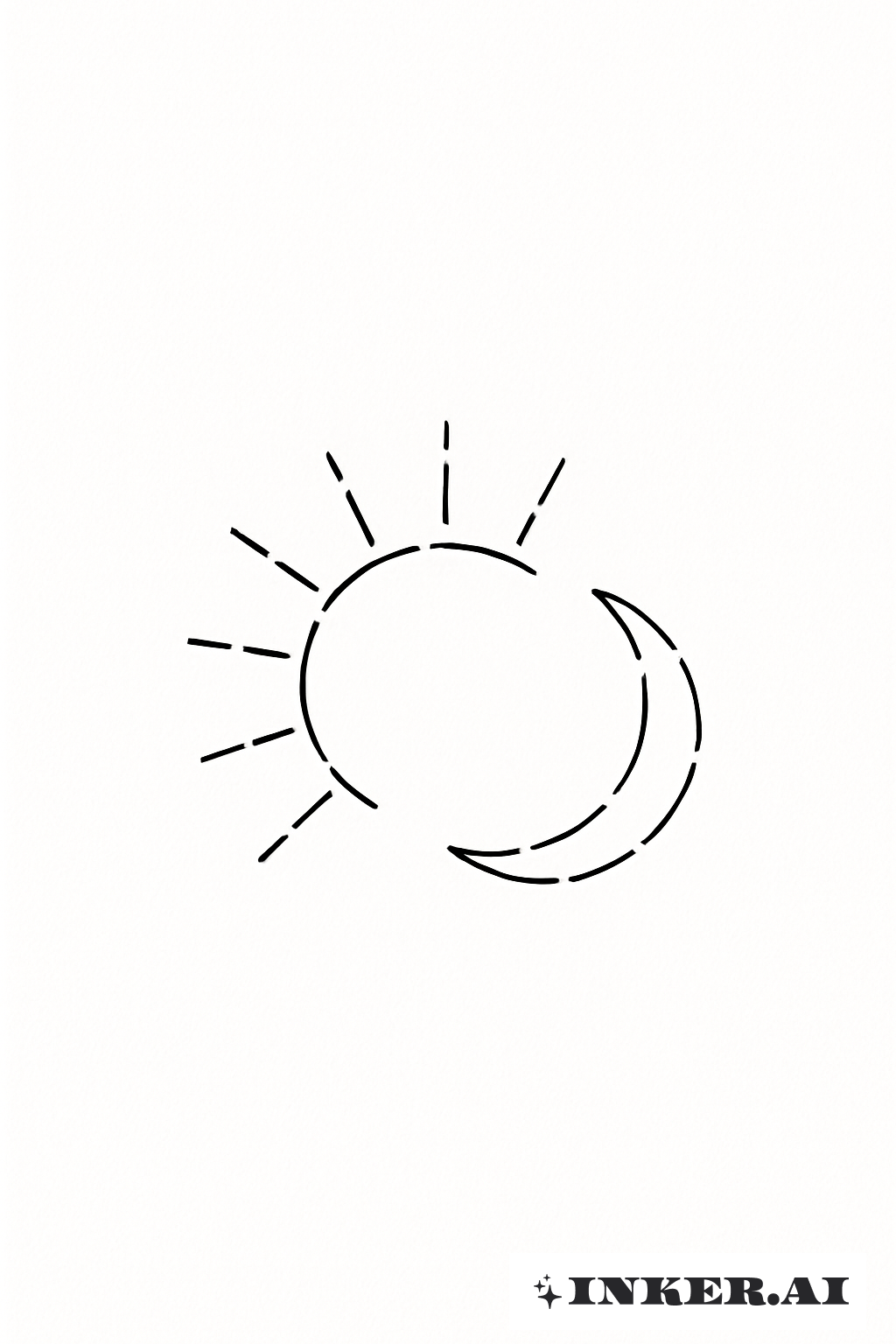 壊れた線の太陽と月