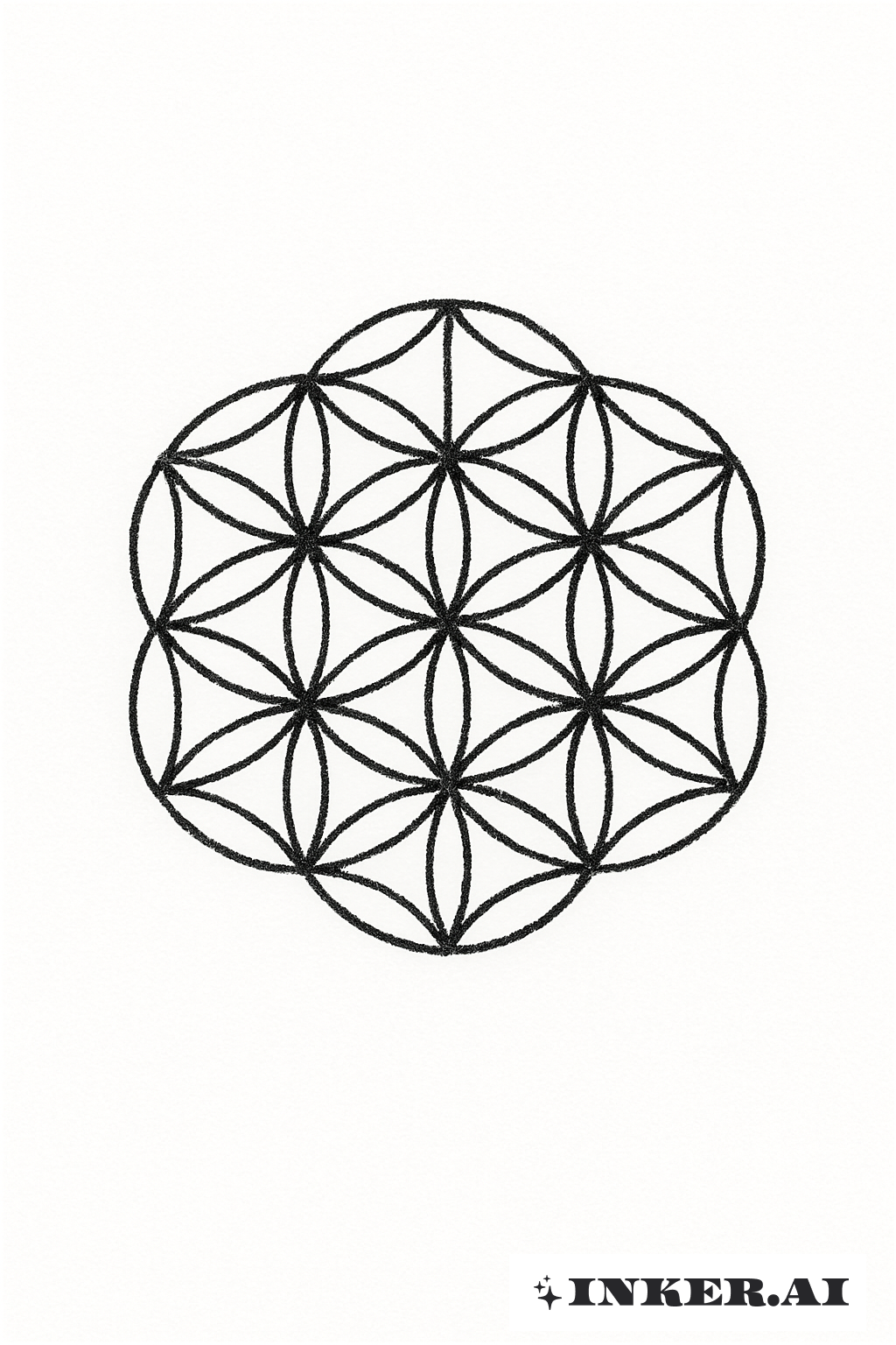 A Flor da Vida em Stick and Poke