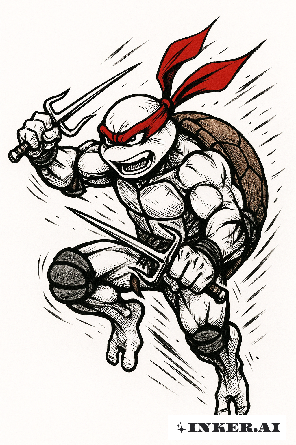 Raphael, la Tortuga Ninja en Estilo Manga