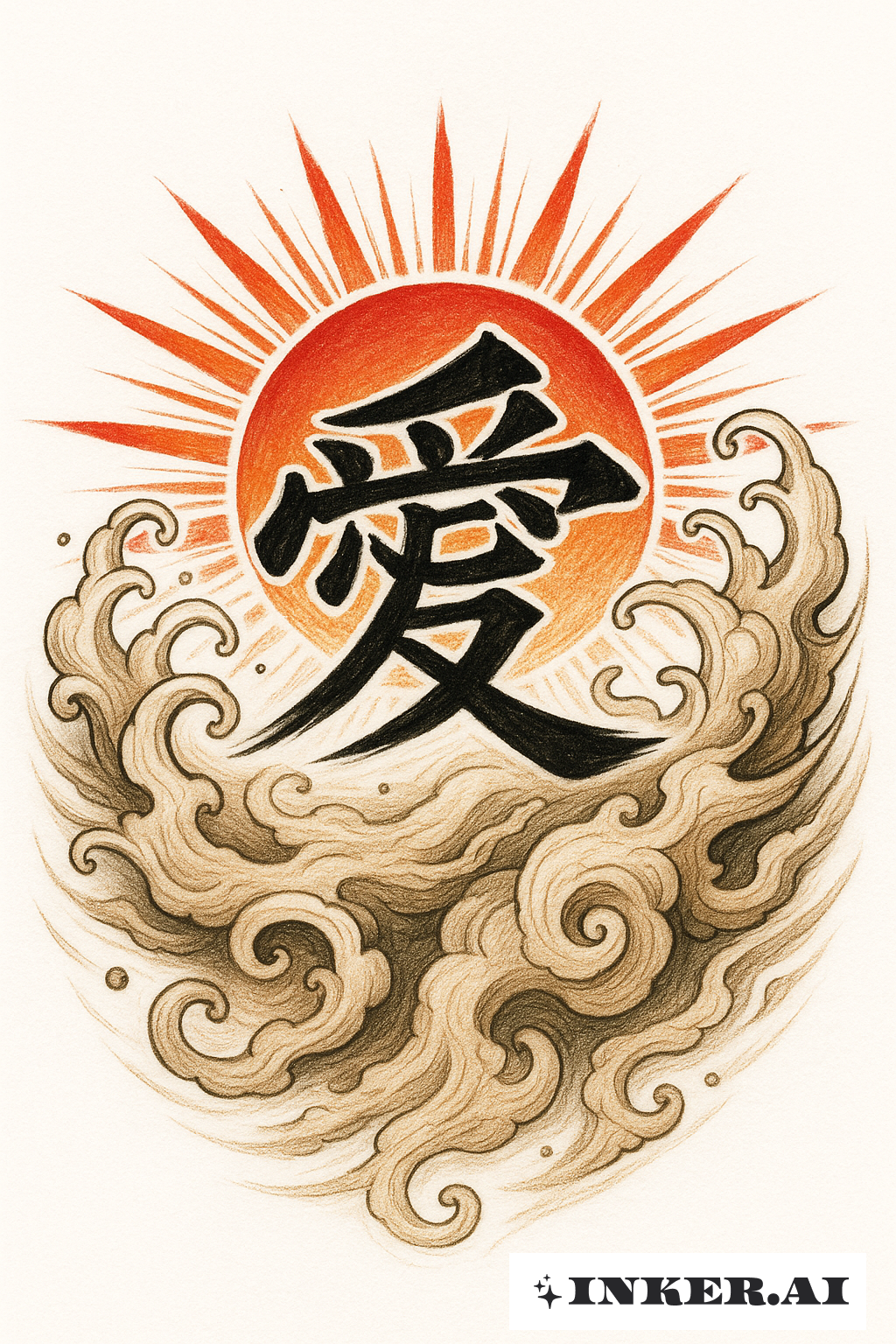 Gaaras Kanji in der aufgehenden Sonne