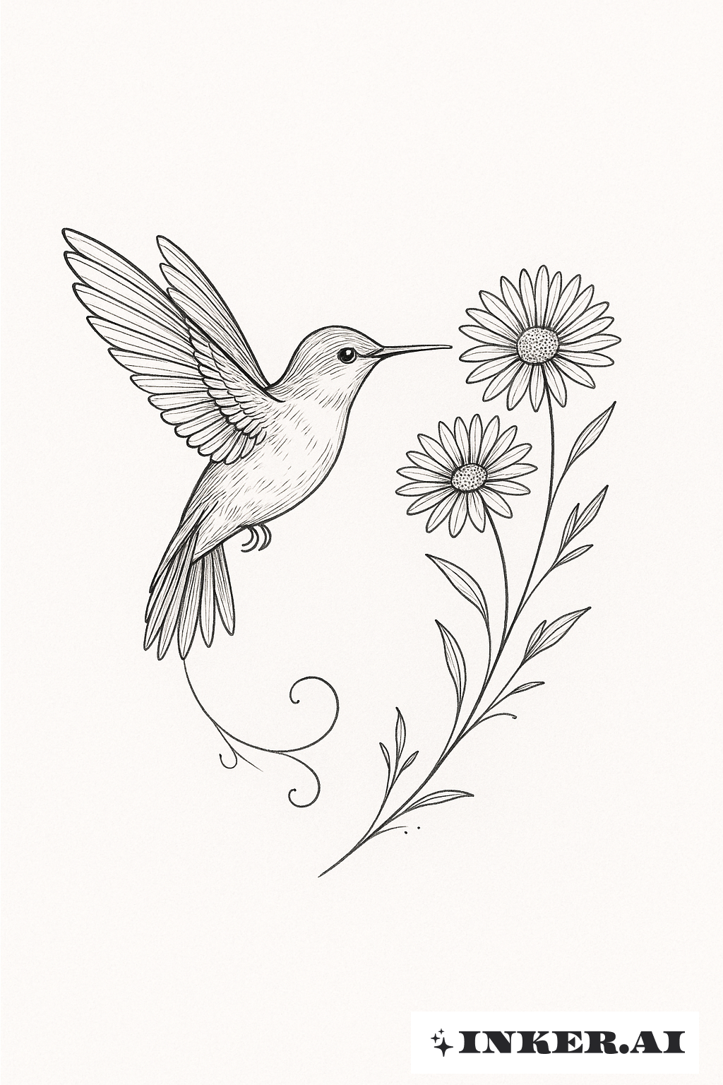 Un Colibri Et La Fleur De Naissance De Septembre