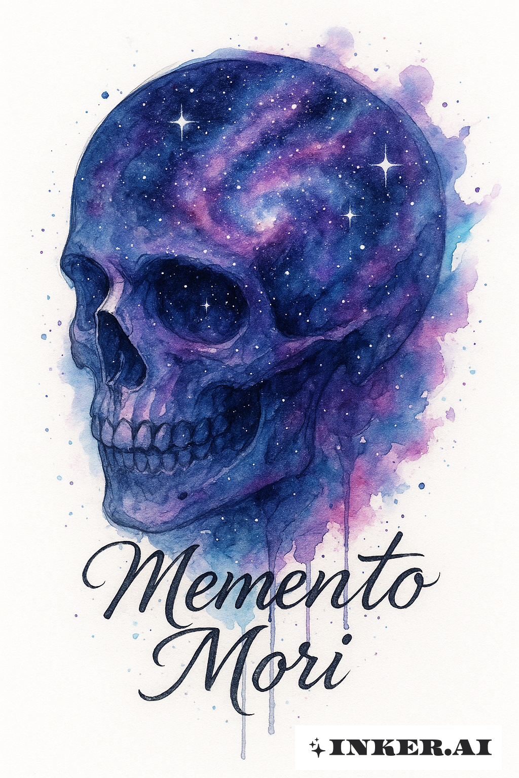 Kosmischer Schädel Galaxie Memento Mori