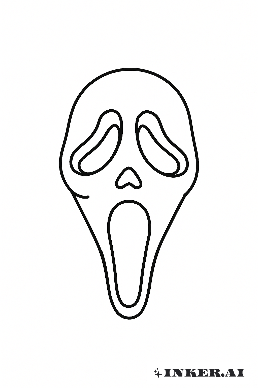 A Minimalist Ghost Face Mask Outline
