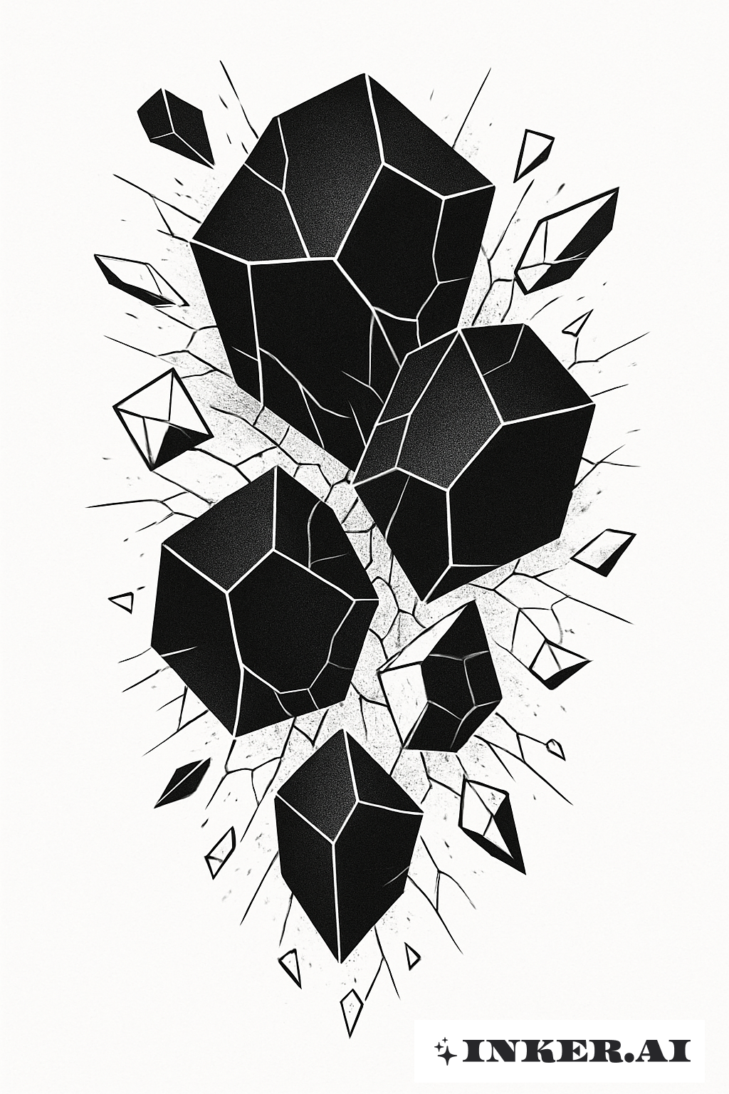 조각난 폴리곤 블랙아웃