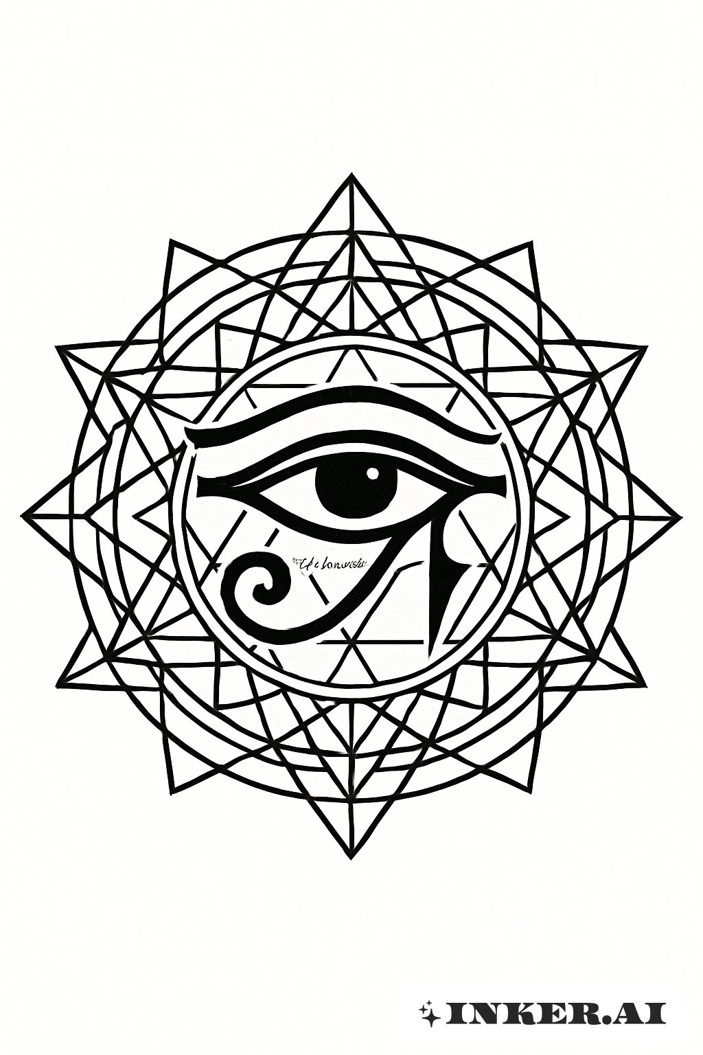 Œil d'Horus au sein d'un Mandala de Géométrie Sacrée