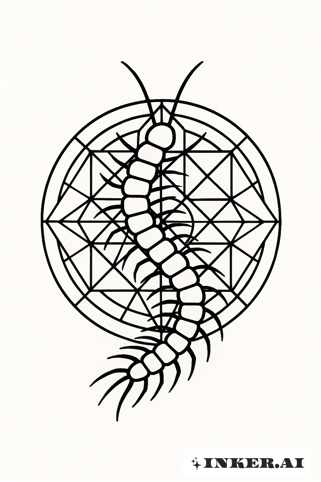 Mandala de Mille-pattes en Géométrie Sacrée