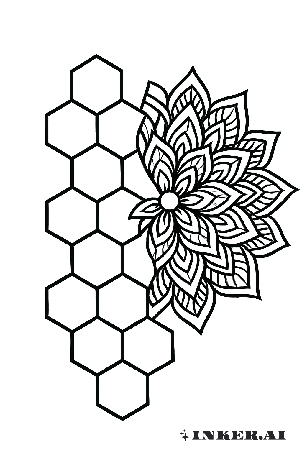 Bienenwaben-Verwandlung zu Mandalas
