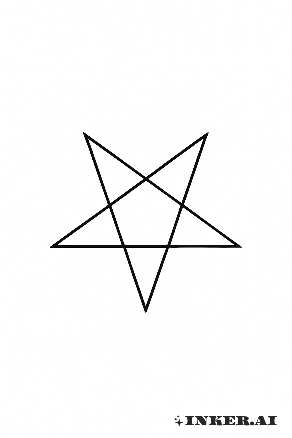 Stern der Stirn des Baphomet