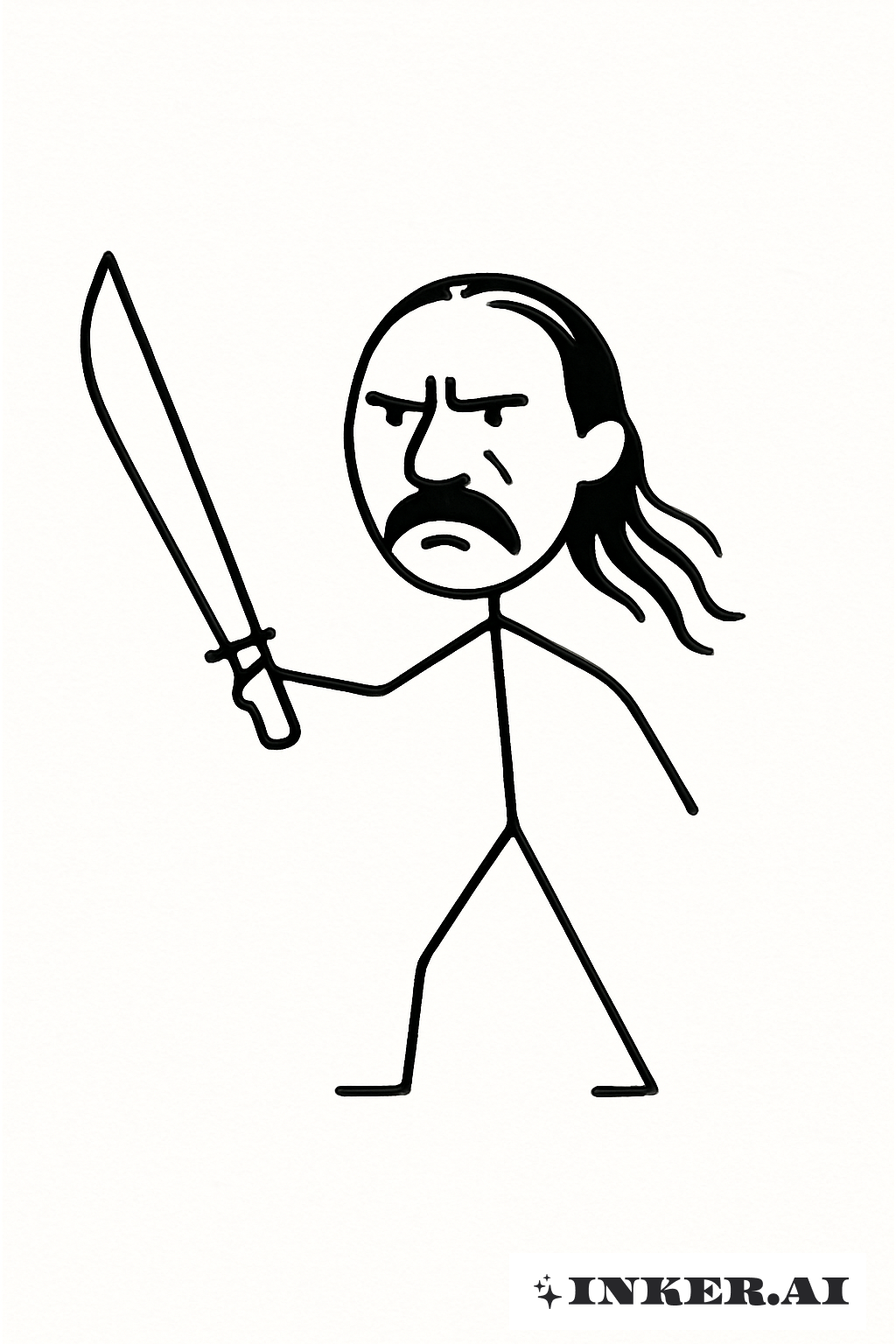 Strichmännchen Danny Trejo mit Machete