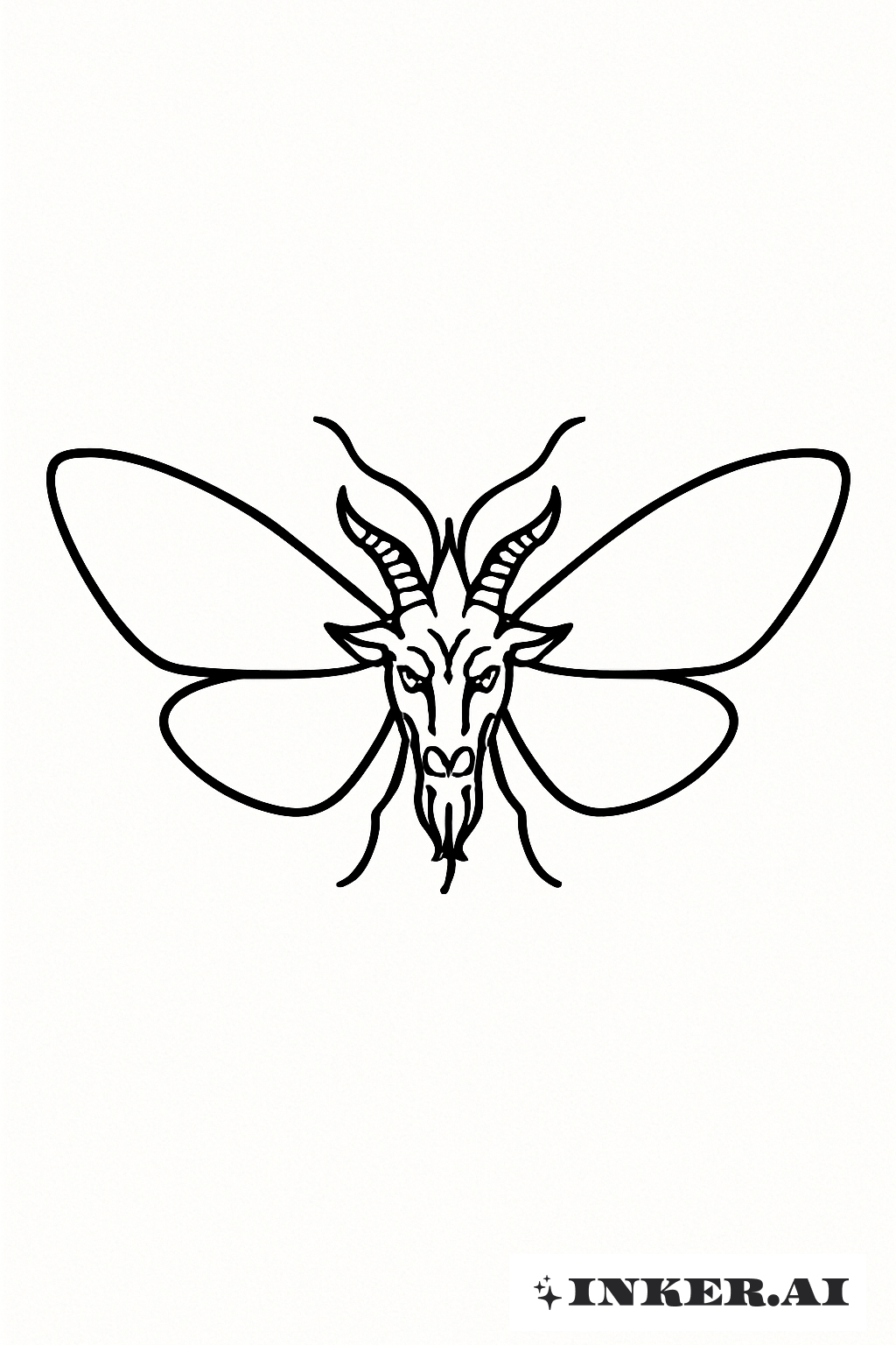Contorno Limpo de uma Mariposa Baphomet