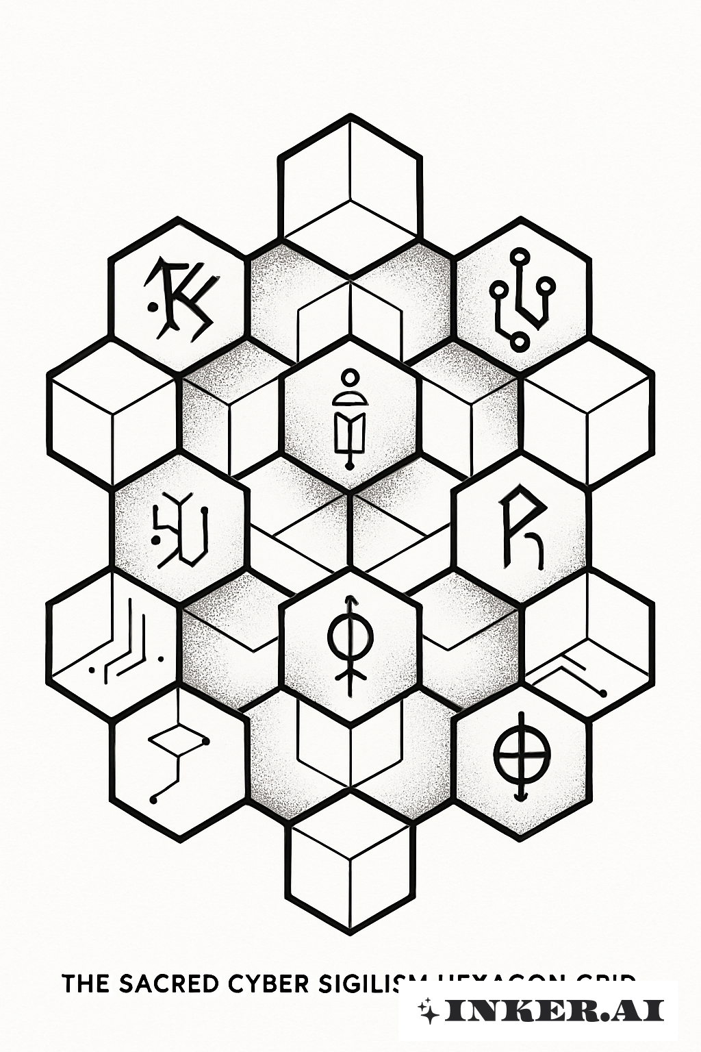 The Sacred Cyber Sigilism Hexagon Grid