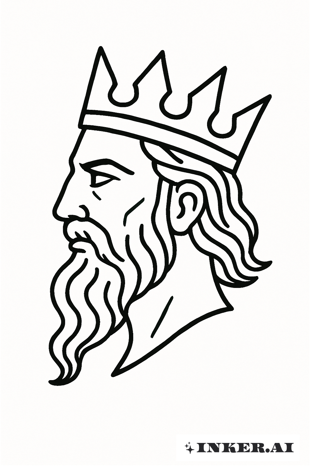 The Basic Crowned Profile Of The God Poseidon