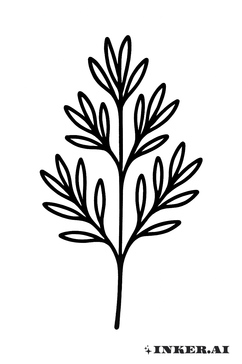 Bold Outline of a Sagebrush Twig