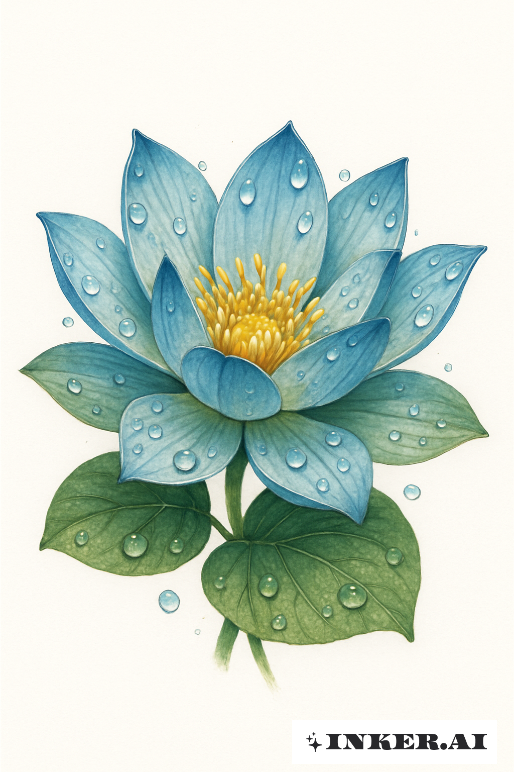 Dew-Kissed Blue Lotus Flower