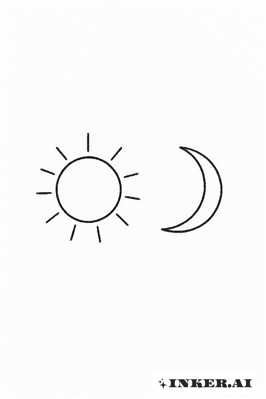 Tatuagem de Sol e Lua Crescente