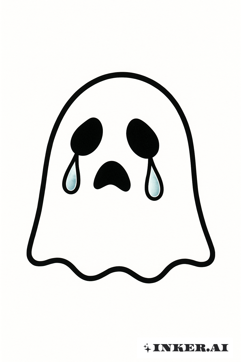 A Simple Crying Ghost Face