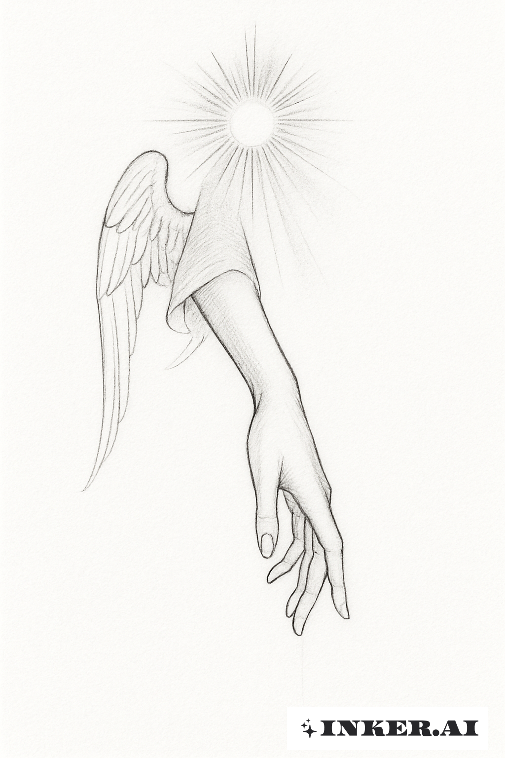 Guardian Angel's Hand Reaching from Light